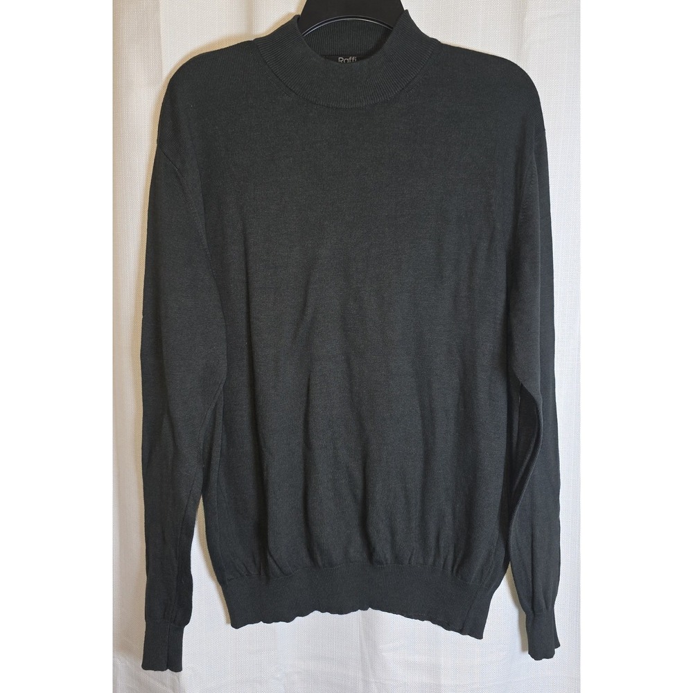 Raffi Long Sleeve Mock‎ Neck Sweater Men's Large Gray Italian Modal Blend